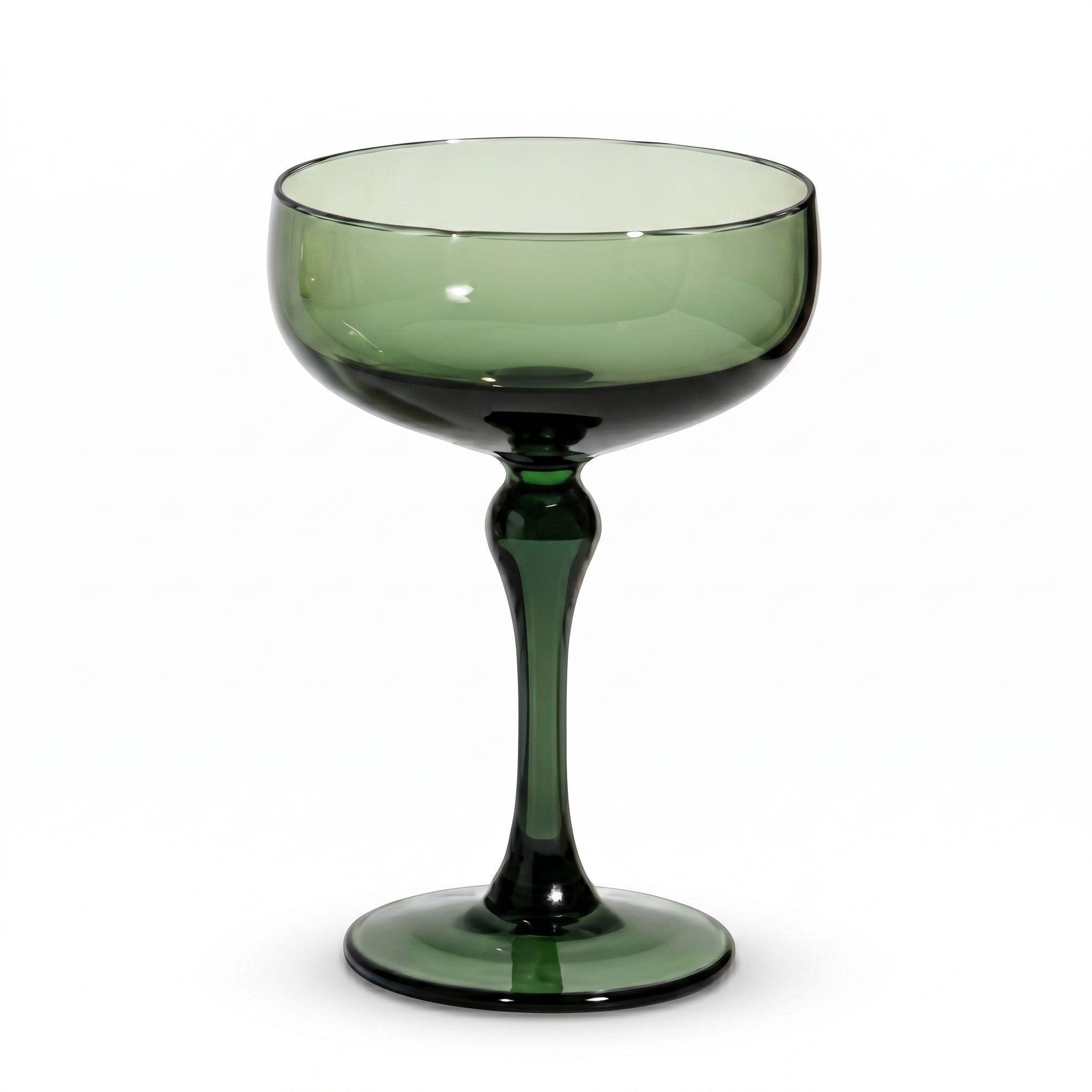 Green Glass Coupe Glass