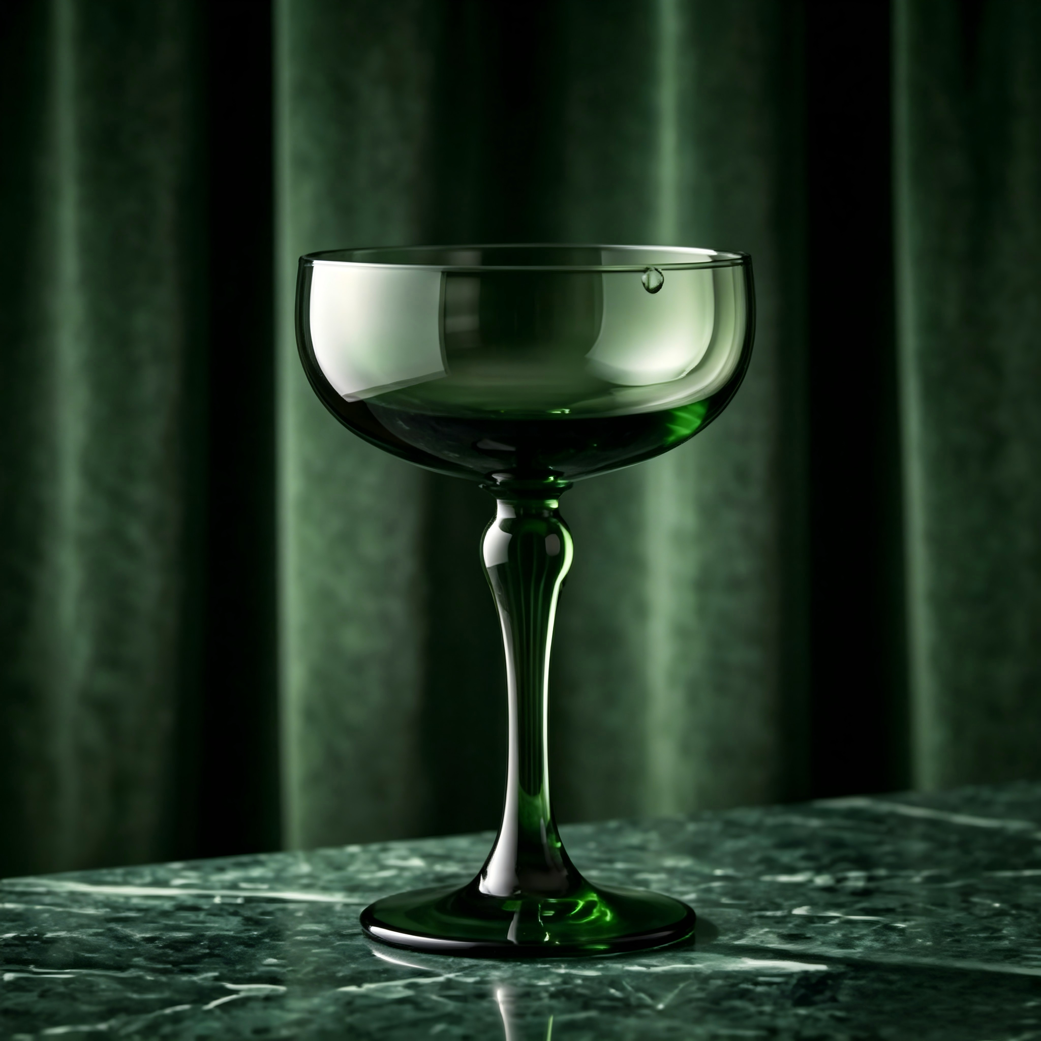 Green Glass Coupe Glass