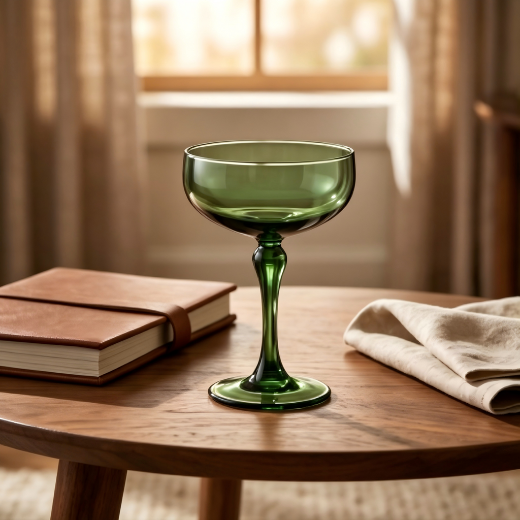 Green Glass Coupe Glass