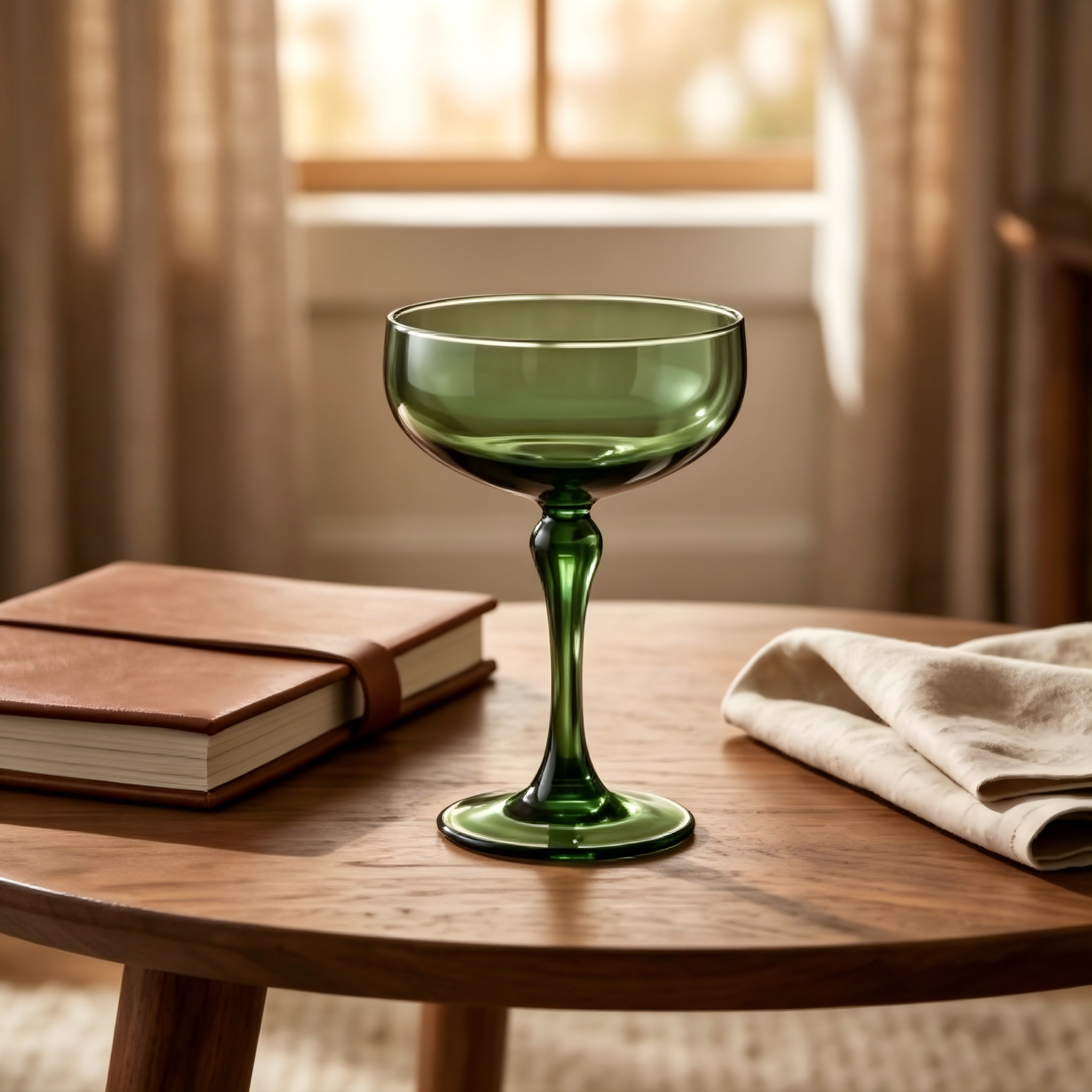 Green Glass Coupe Glass