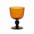 Amber Glass Goblet with Black Stem