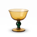 Amber and Green Glass Coupe Glass