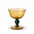 Amber and Green Glass Coupe Glass