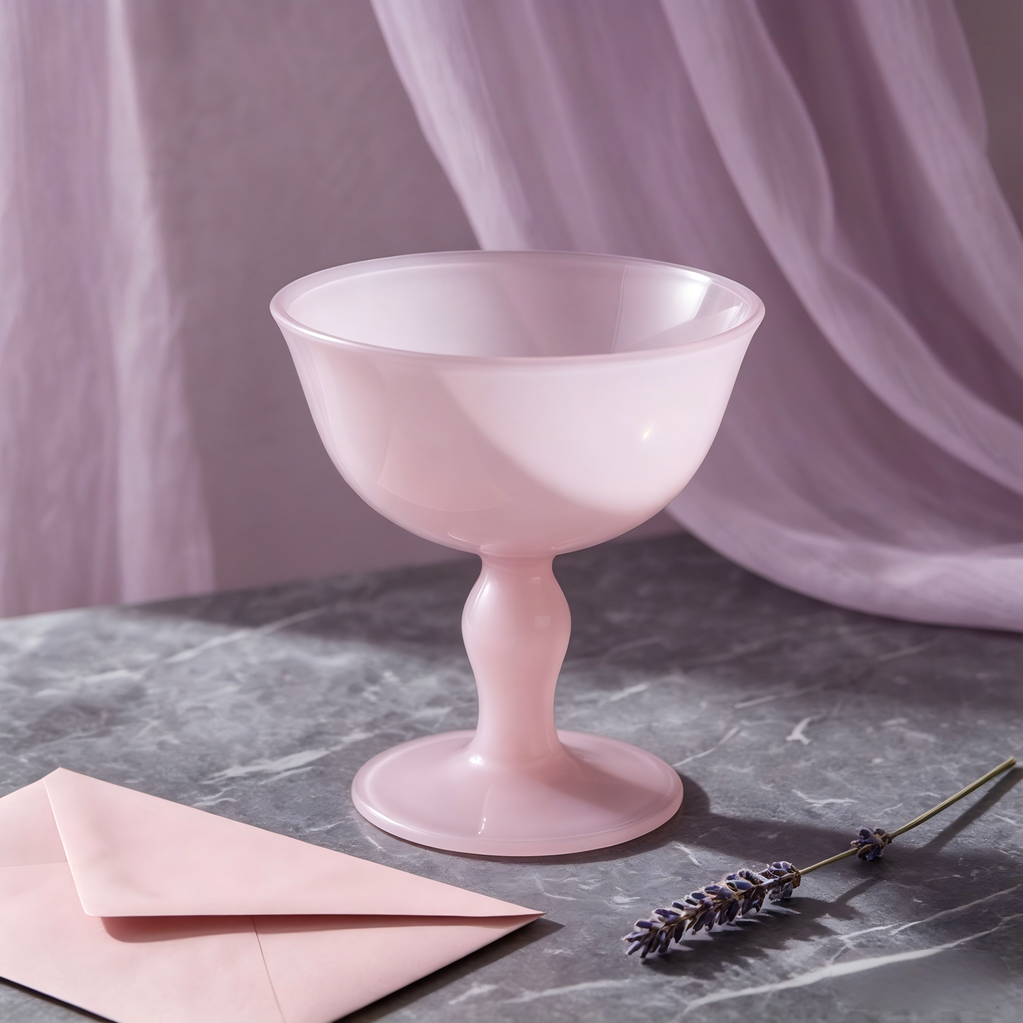 Pink Glass Coupe Glass