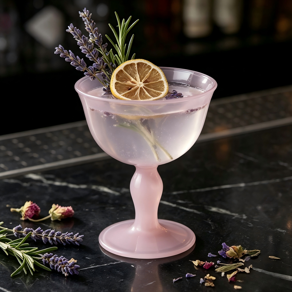 Pink Glass Coupe Glass