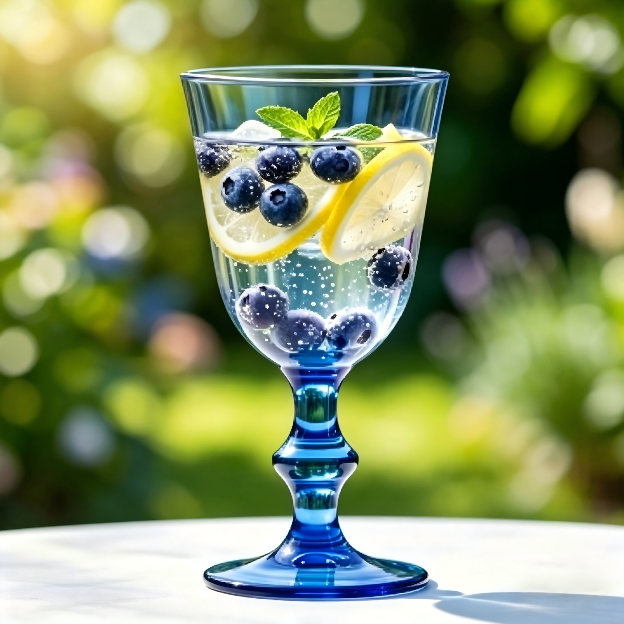 Vintage Blue Glass Goblet