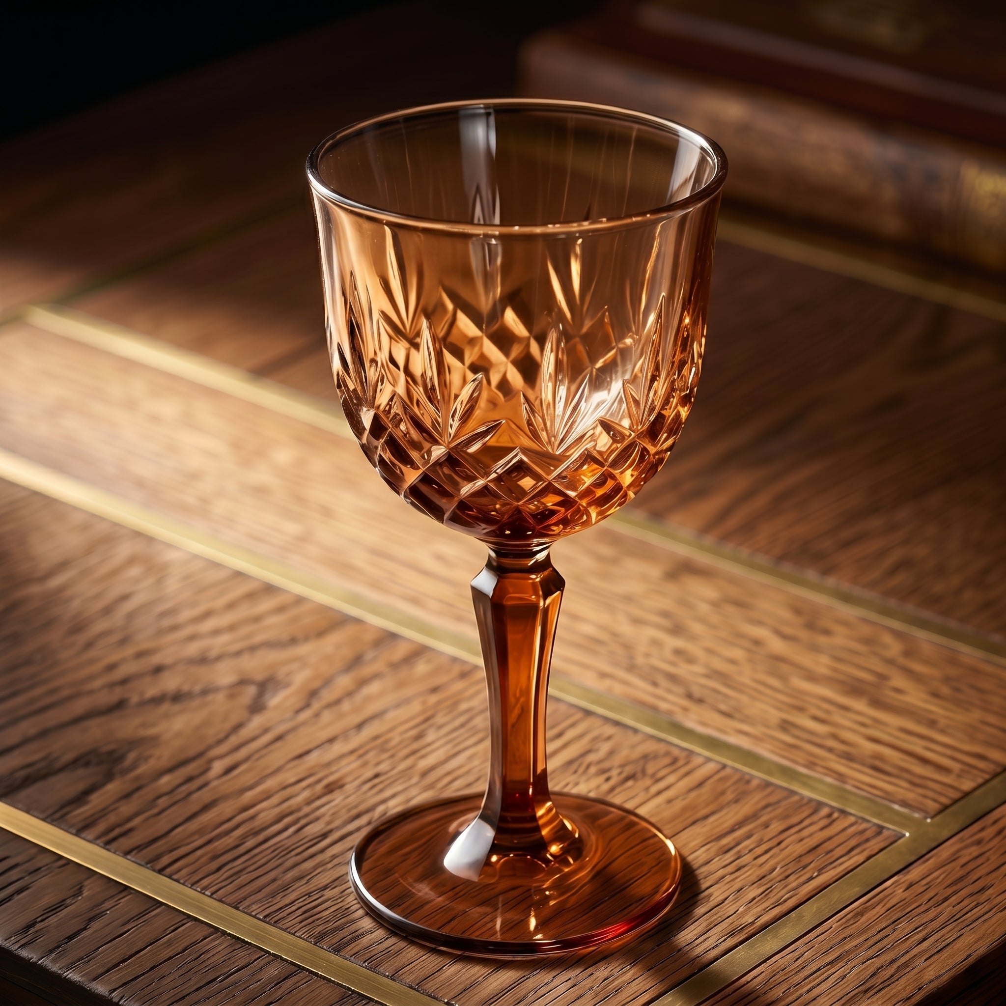 Vintage Amber Glass Goblet