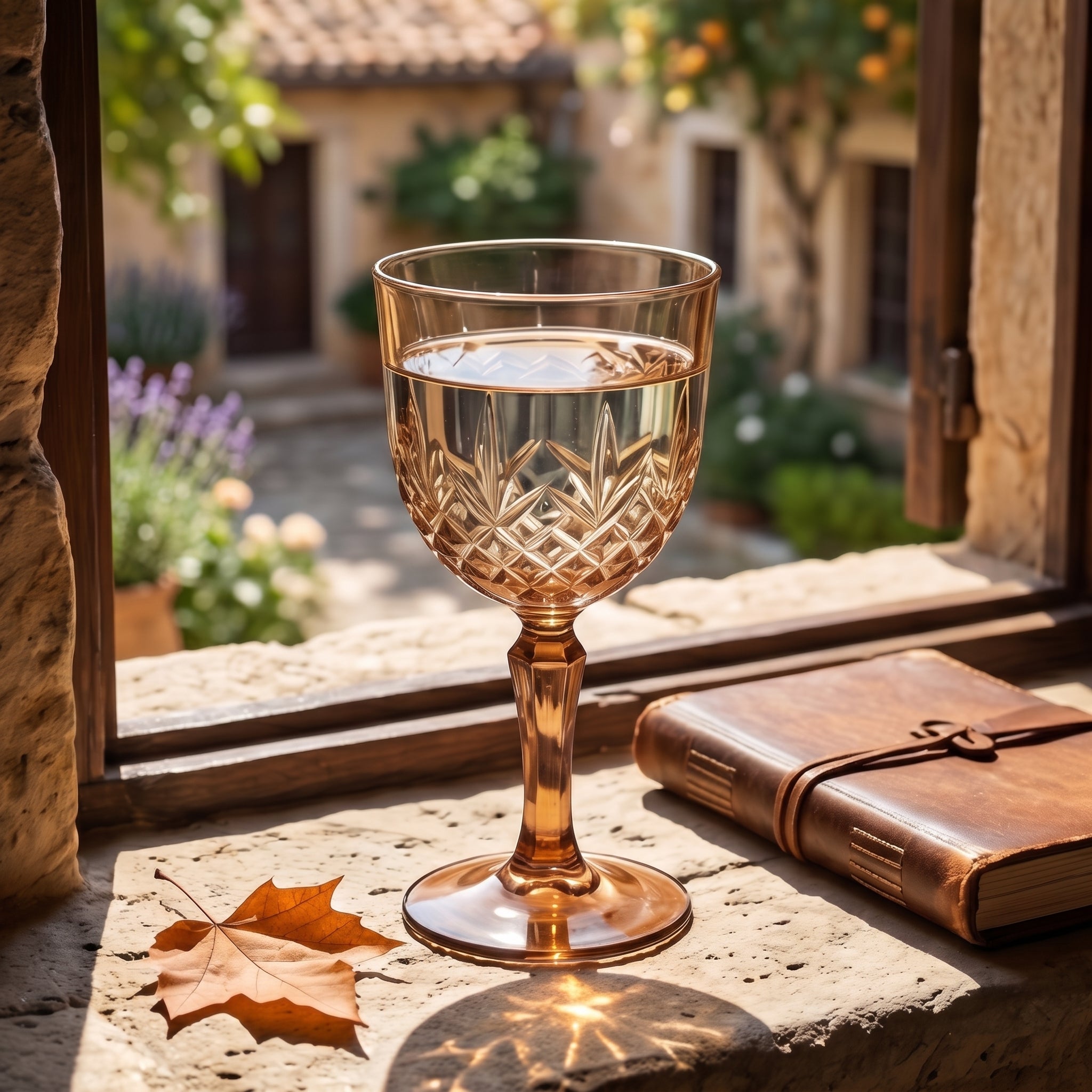 Vintage Amber Glass Goblet