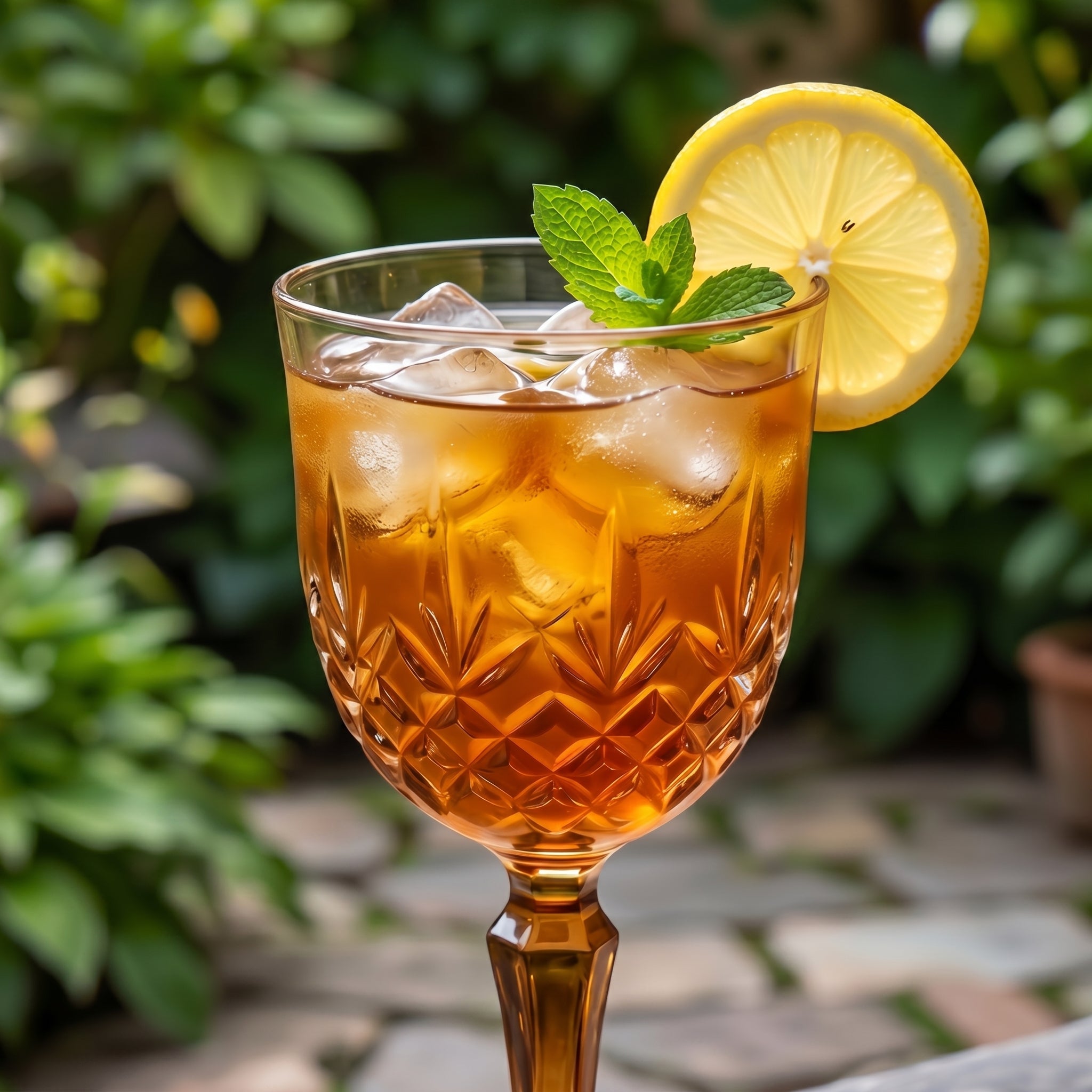 Vintage Amber Glass Goblet
