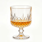 Crystal Diamond-Cut Whiskey Glass Goblet