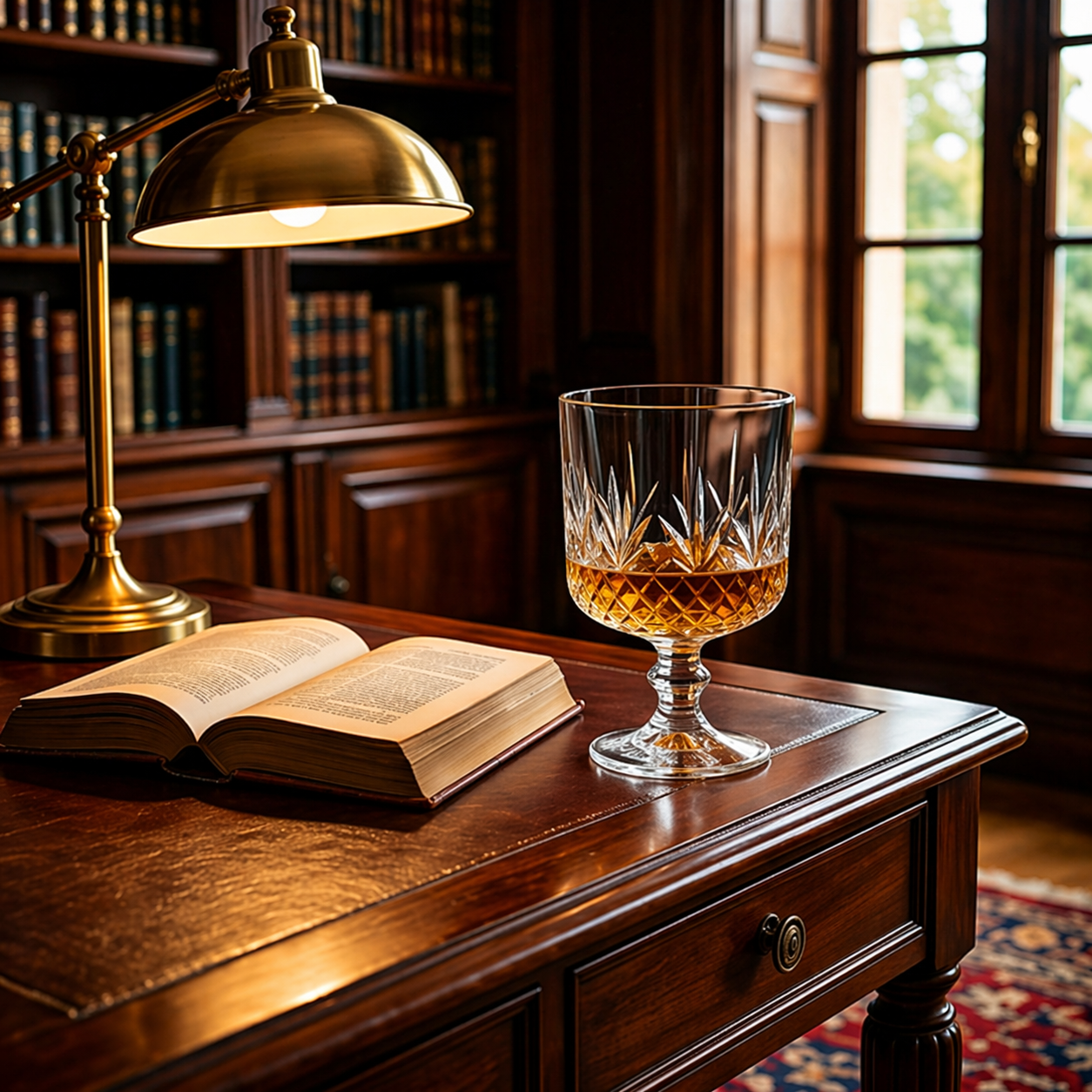 Crystal Diamond-Cut Whiskey Glass Goblet