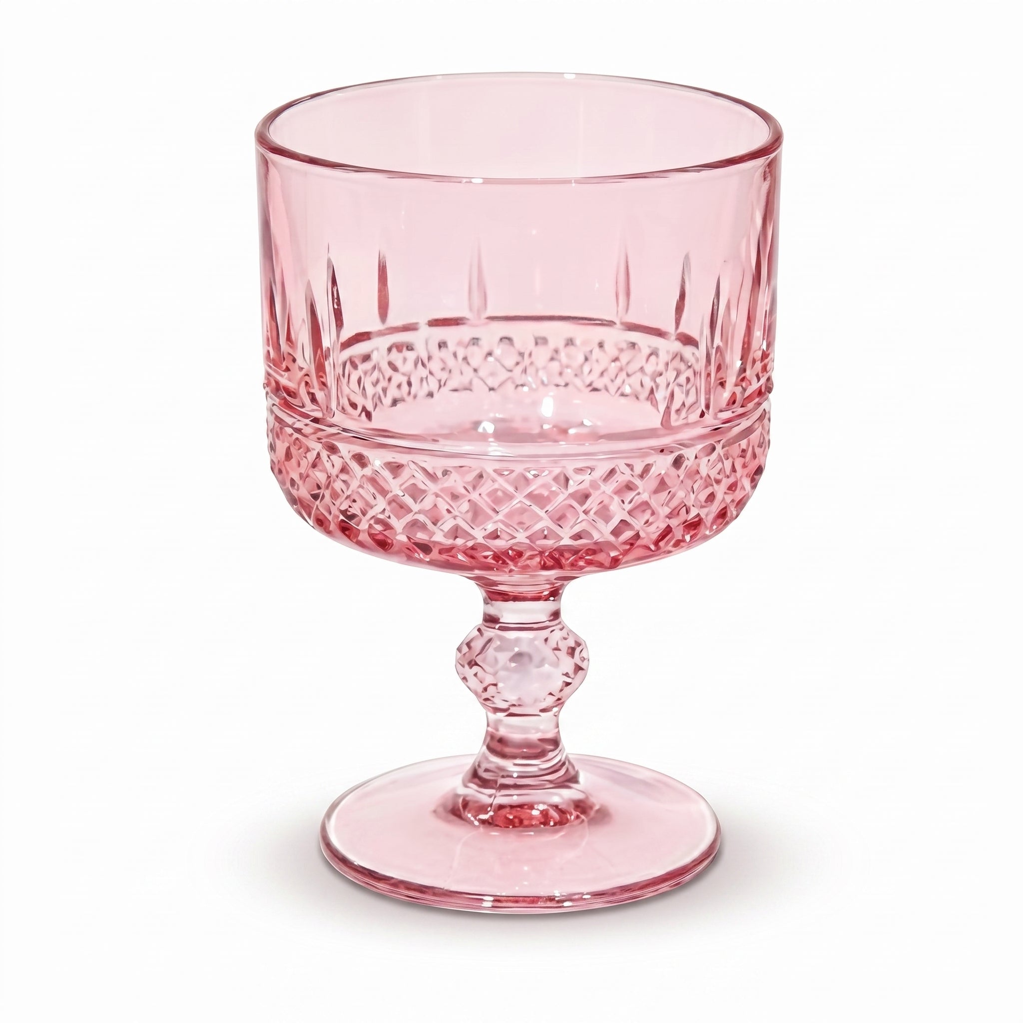 Vintage Pink Crystal Glass Goblet