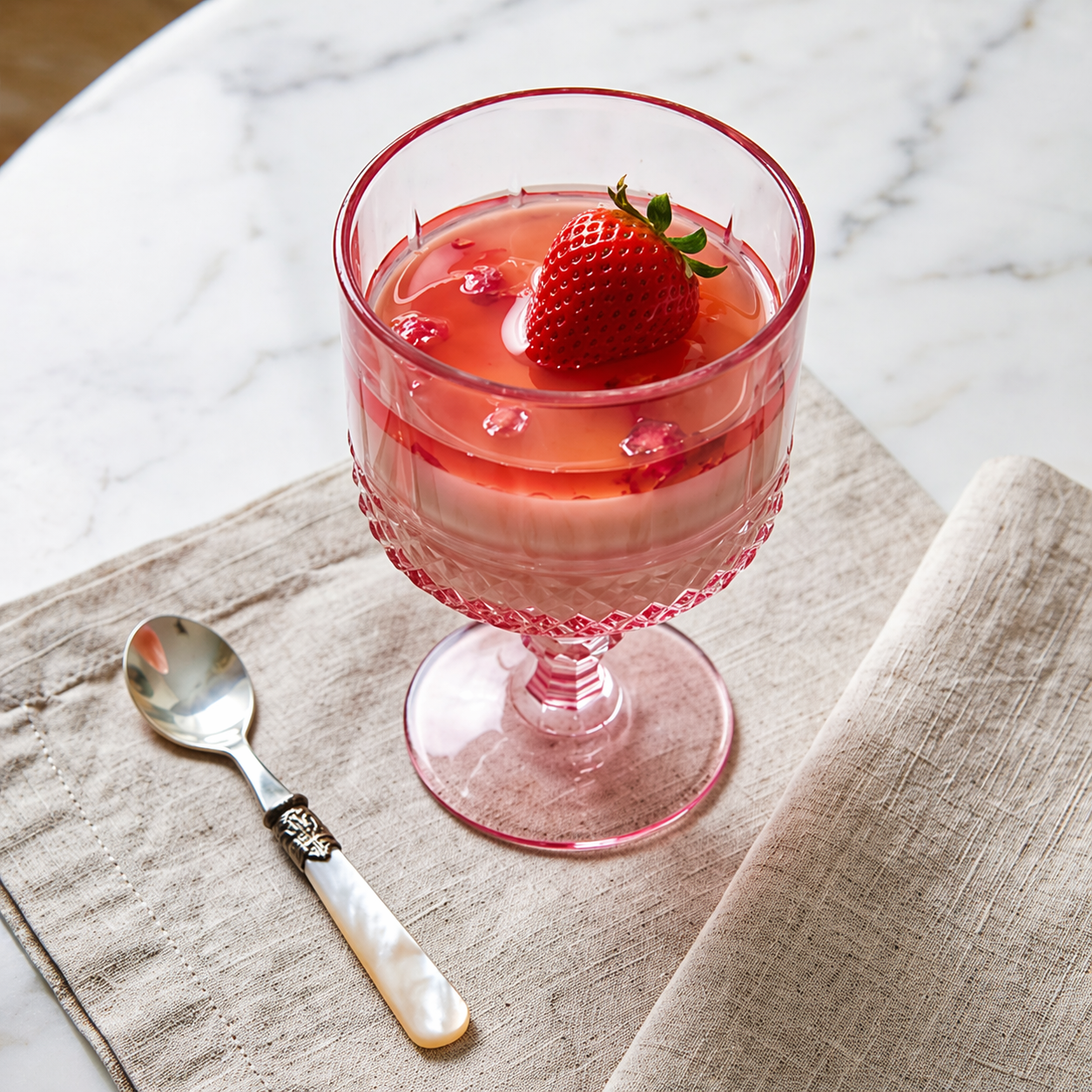 Vintage Pink Crystal Glass Goblet