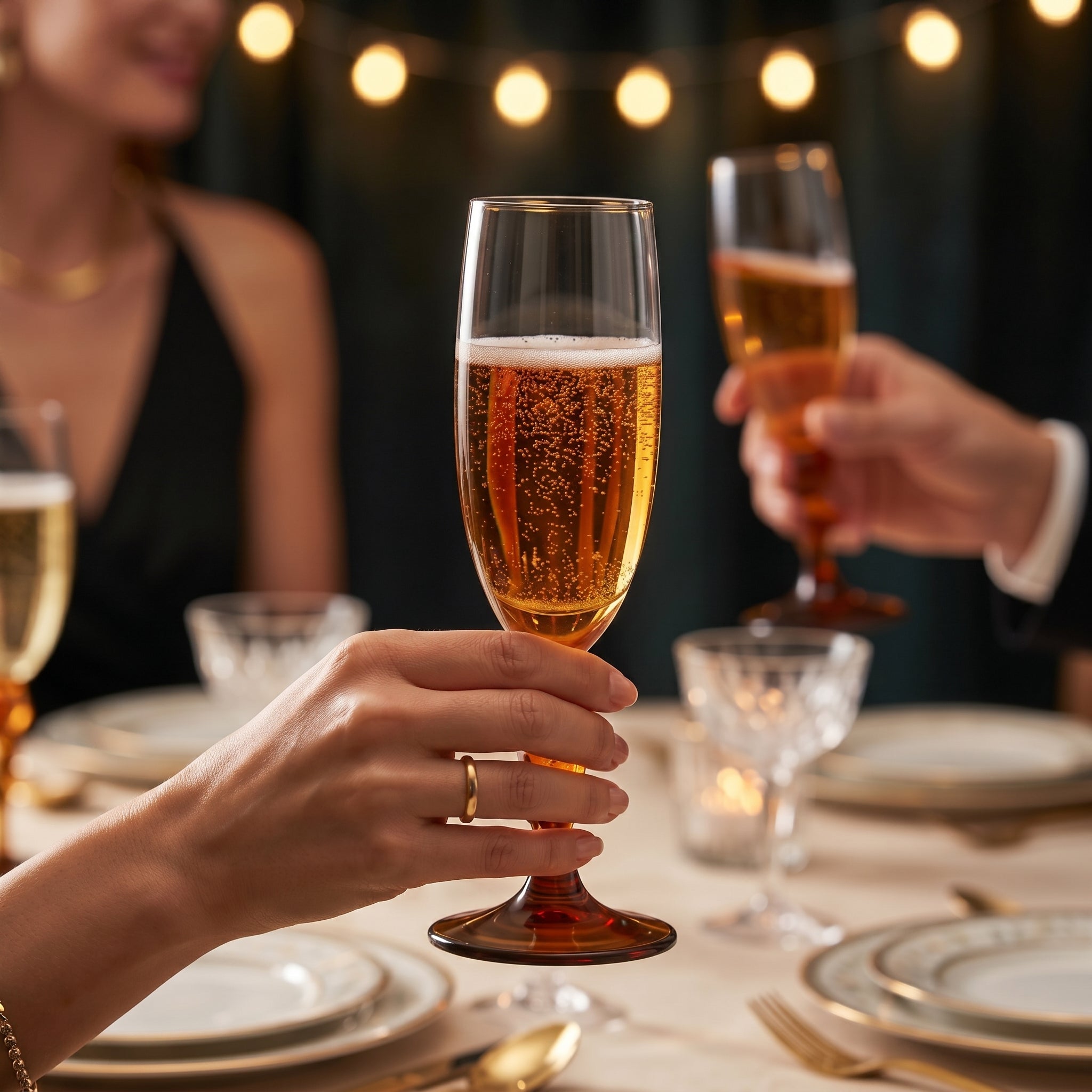 Amber Gradient Champagne Glass