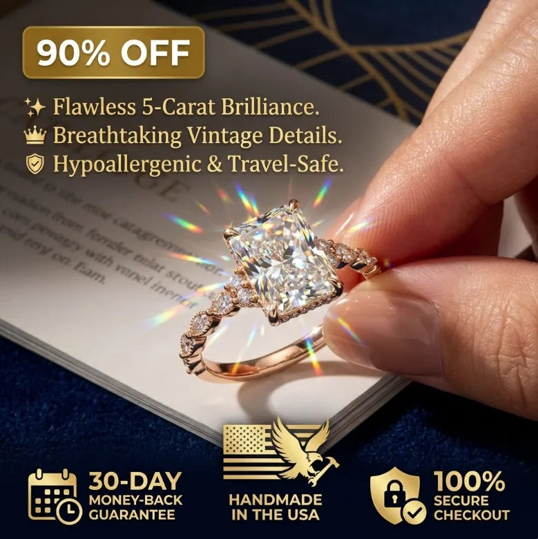 The Anniversary Upgrade: 5-Carat Flawless Radiant Cut Moissanite Ring (Hidden Halo, VVS1)-Last Day Sale🔥-90% OFF